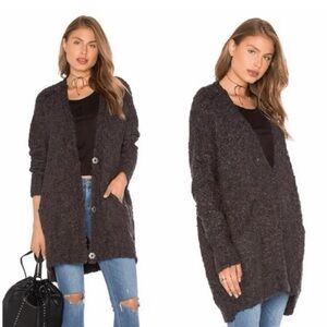 Free People Boucle Cardigan  Alpaca blend oversized slouchy sweater